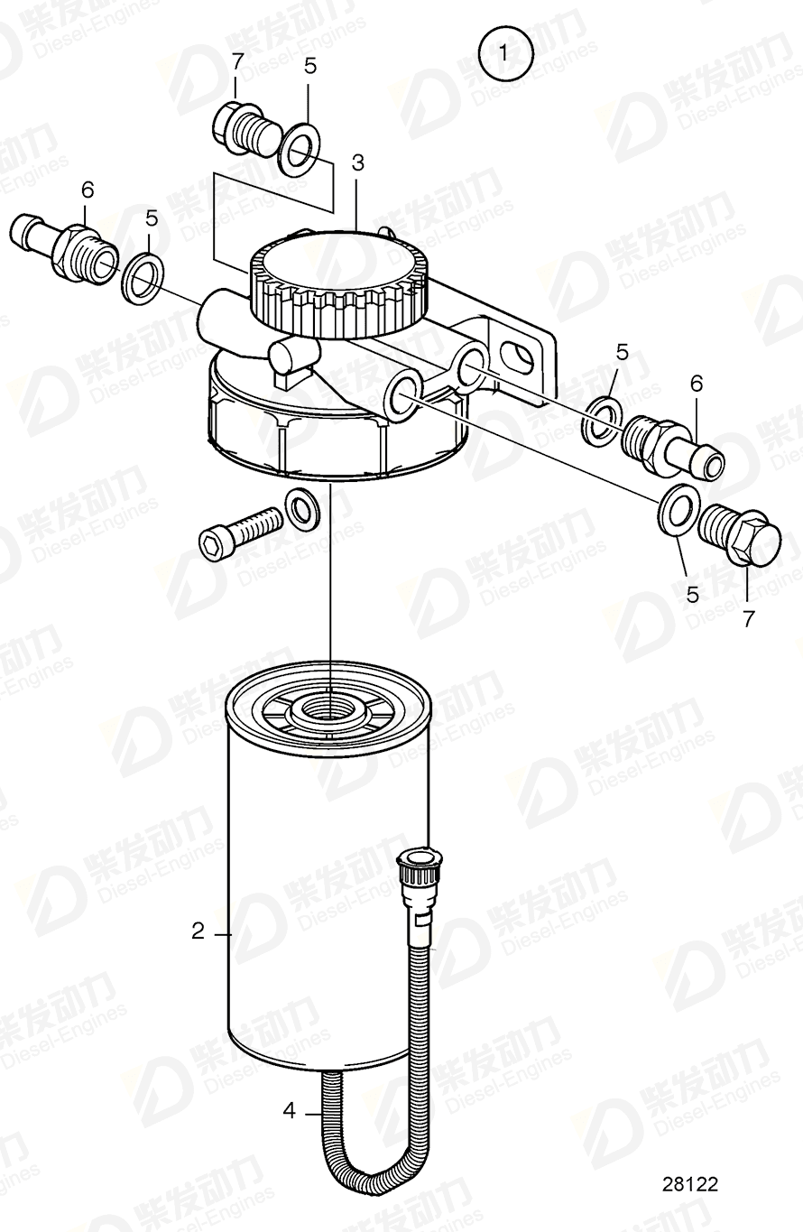 volvo penta Fuel filter 22116209 Drawing volvo penta Fuel filter 22116209 Drawing